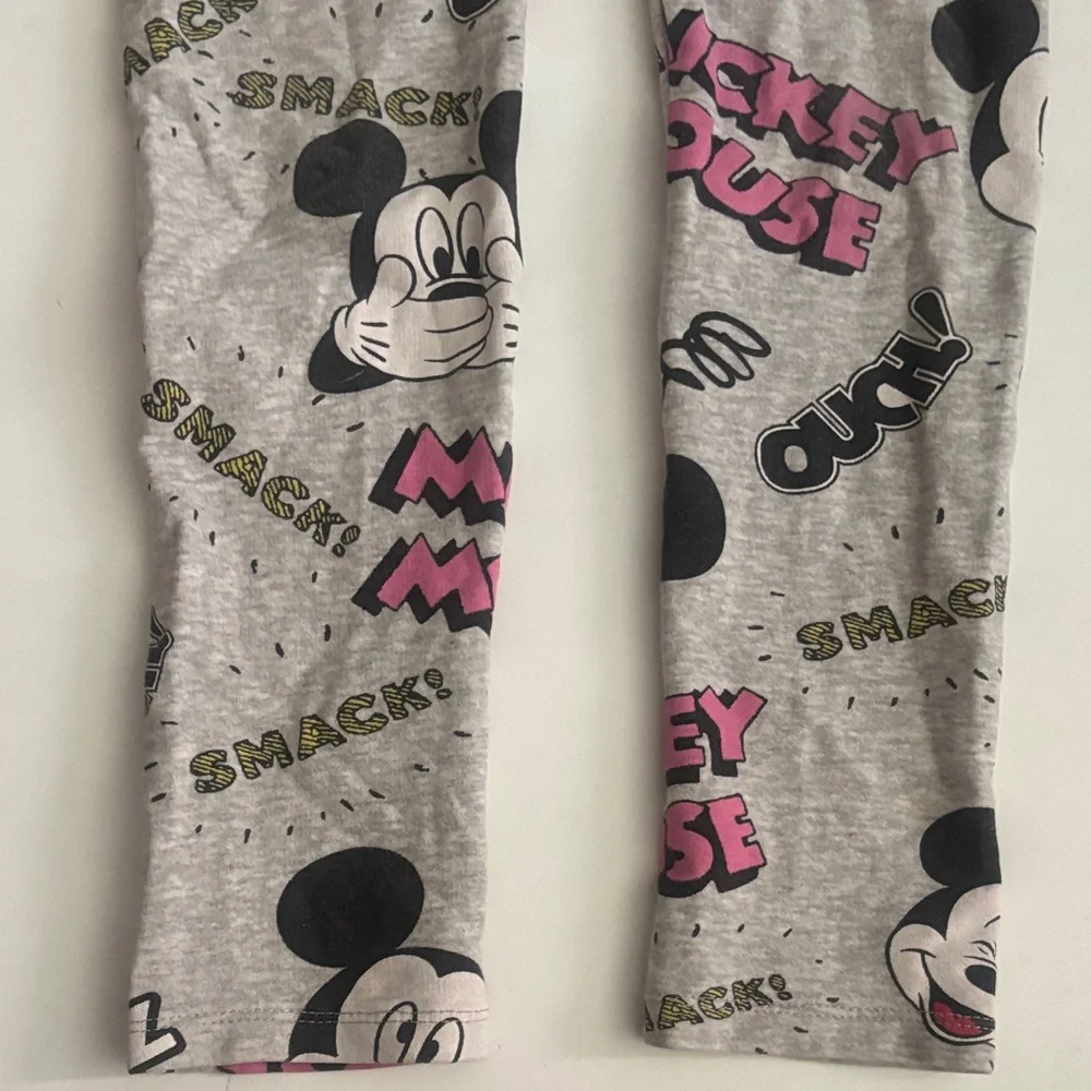 Zara Gray and Pink All Over Mickey Mouse Kids Leggings